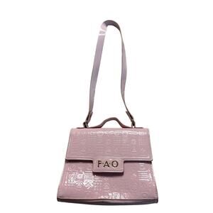 FAO Pink Patent Mini Purse – Embossed Logo Crossbody/Shoulder Bag